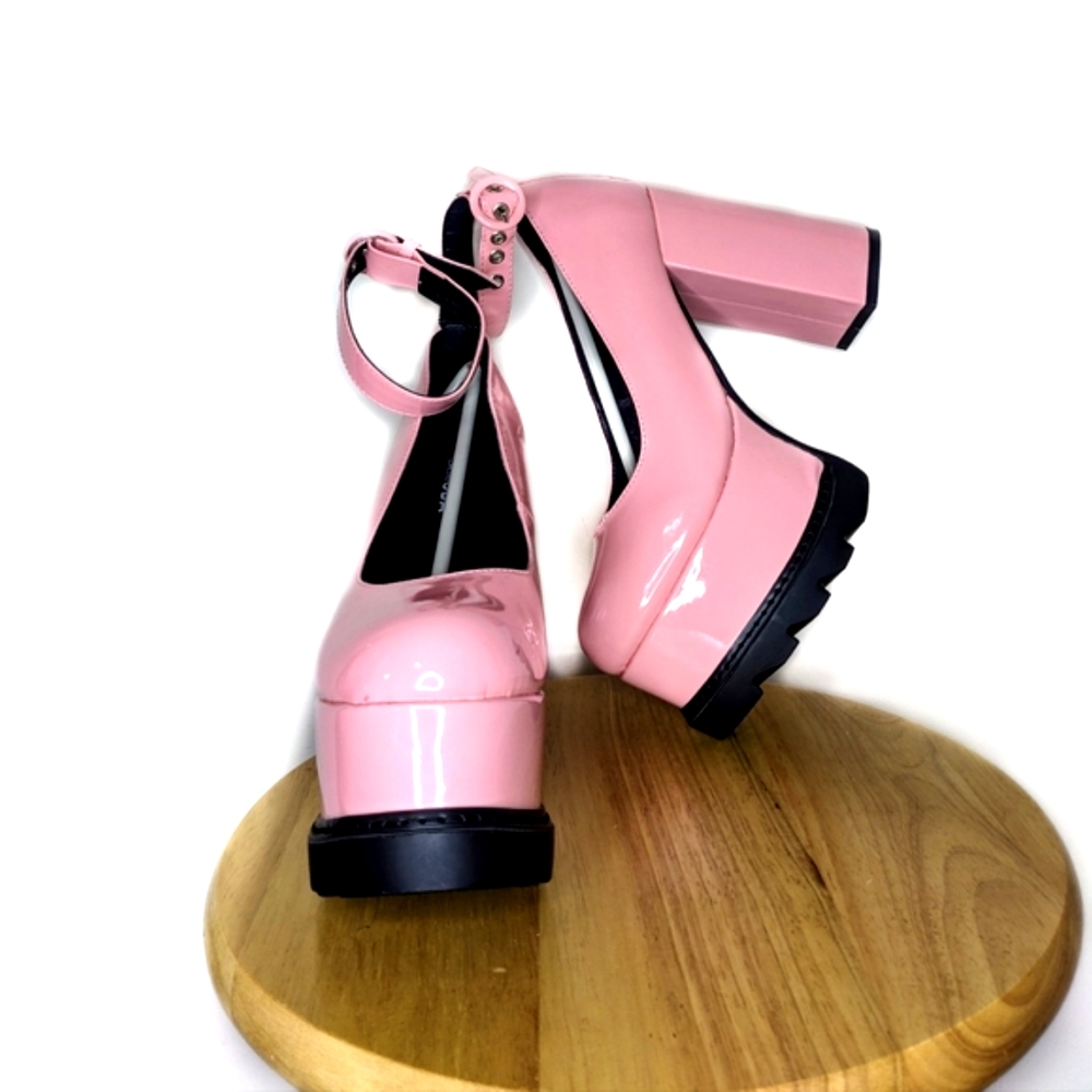 Lamoda Pink Evil Attraction Platform Mary Janes (Size 9)